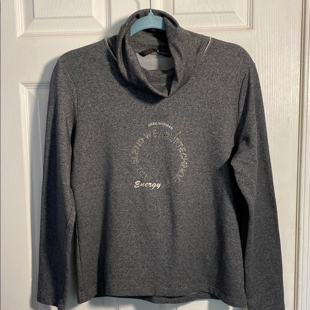 Greg Norman Collection Gray Turtleneck Shirt Heather Gray  M/L